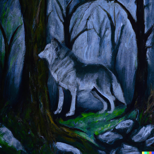 A wolf in the forest