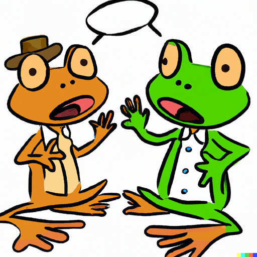Two frogs discussing