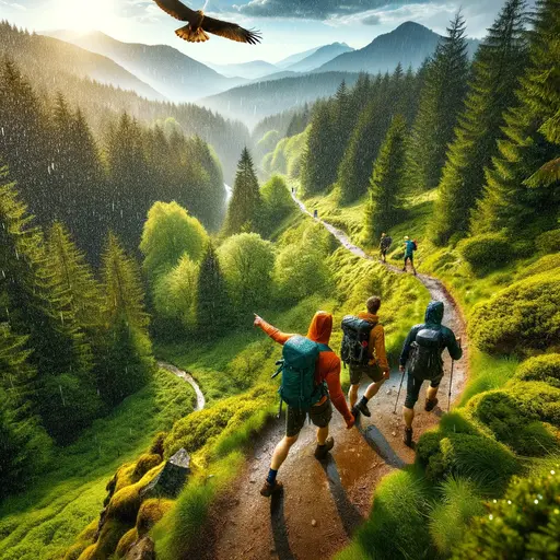 People hiking in the Black Forest