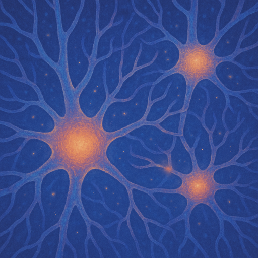 Detailed microscopic view of brain neurons with branching dendrites and synaptic connections, showing the intricate cellular structure that enables thought and memory