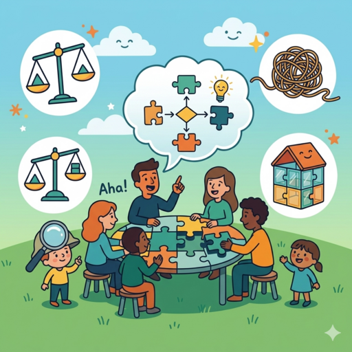 People sitting around a table solving puzzles together