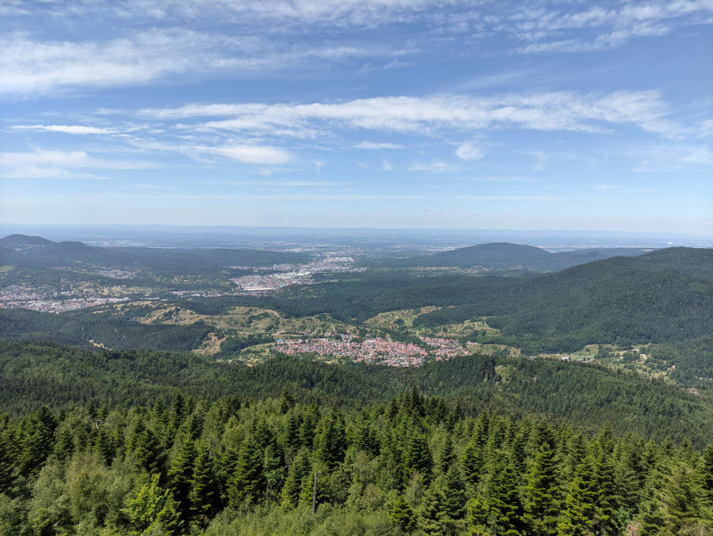 Overlooking forest and villages from the Teufelsmühle